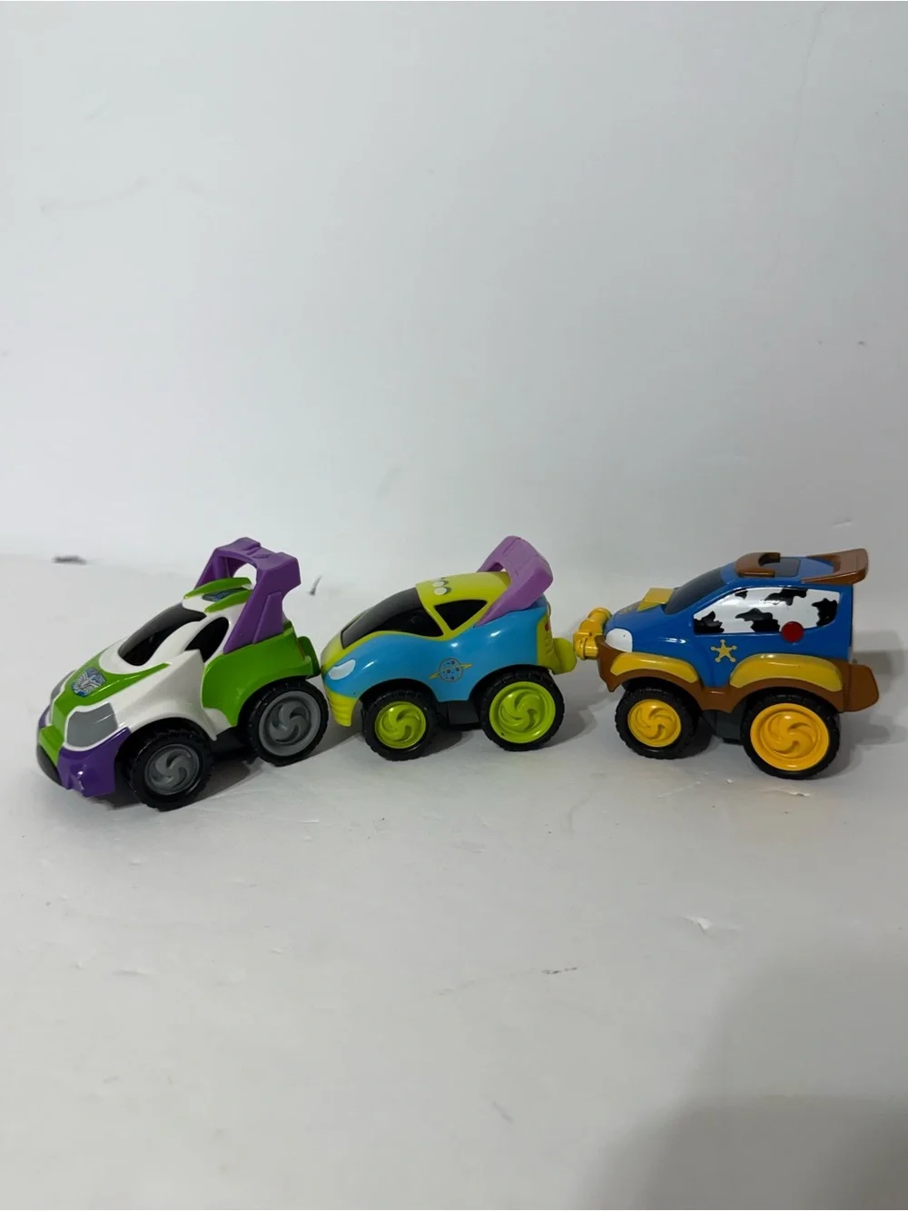Disney Parks Toy Story Stunt Vehicles Full Set Woody, Buzz, Alien Pull Back Cars